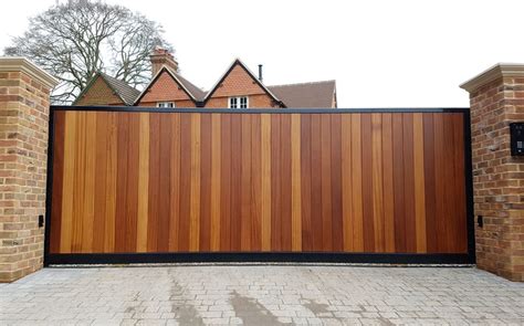 wooden sliding electric gates for driveways